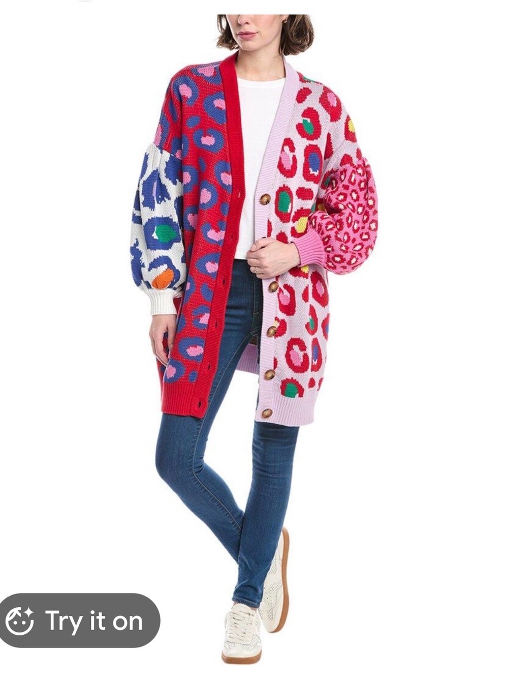 Farm Rio leopard pop cardigan size XS NWOT